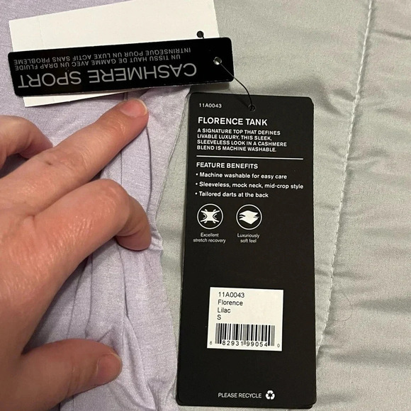 MPG Women's Lilac Florence Sports Cashmere Blend Tank Size Small - Picture 4 of 10